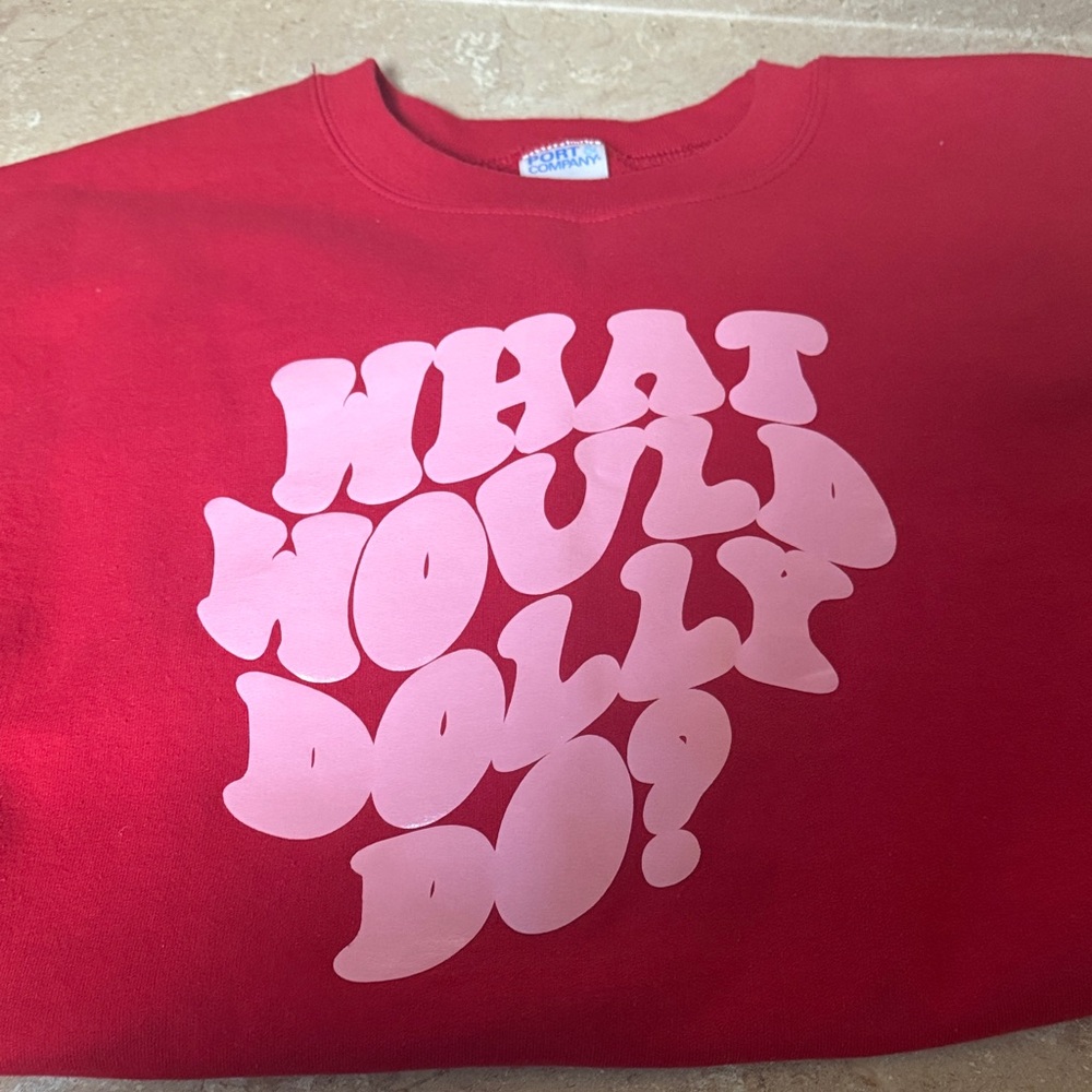 Red sweatshirt with Pink Print
